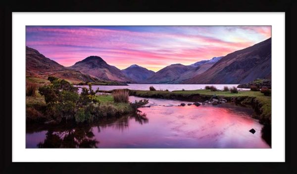 Dawn Colours Over Wastwater framed print with Mount