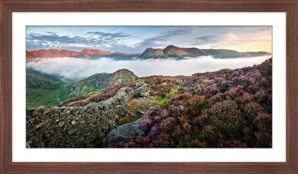 Over the Heather to the Red Peaks framed print with Mount