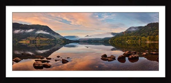 Ullswater Morning Mists framed print with Mount