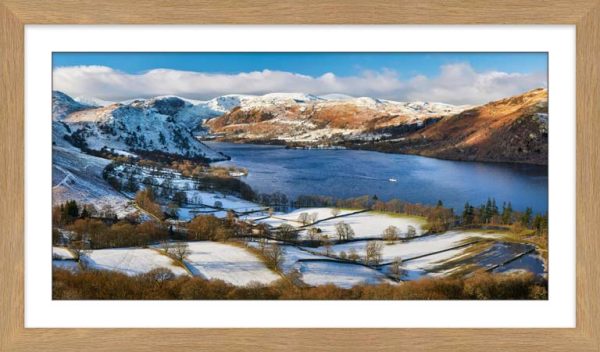 Ullswater in Winter framed print with Mount