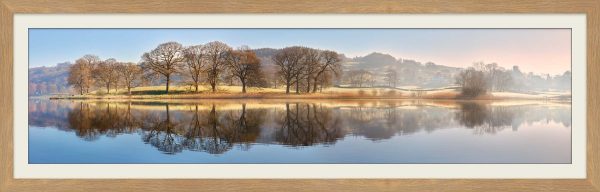 Misty Morning at Esthwaite Water - Framed print with Mount