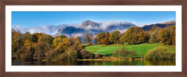 Golden Autumn Loughrigg Tarn - Framed print with Mount